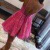 A-line V Neck Sleeveless Short/Mini Sequined Homecoming Dress with Pockets
