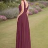 A-Line/Princess V-neck Sleeveless Ruched Floor-Length Chiffon Bridesmaid Dresses