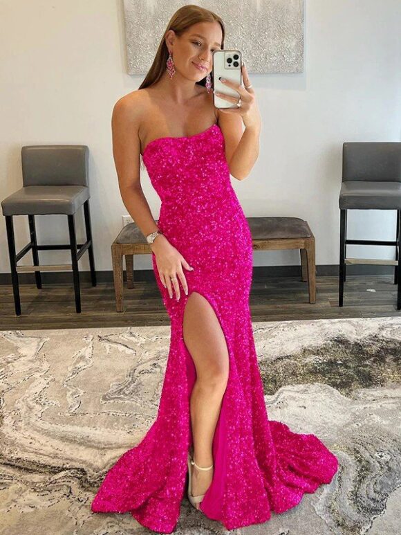 Trumpet/Mermaid Ruffles Strapless Sleeveless Sweep/Brush Train Prom Dresses Trumpet/Mermaid Ruffles Strapless Sleeveless Sweep/Brush Train Prom Dresses