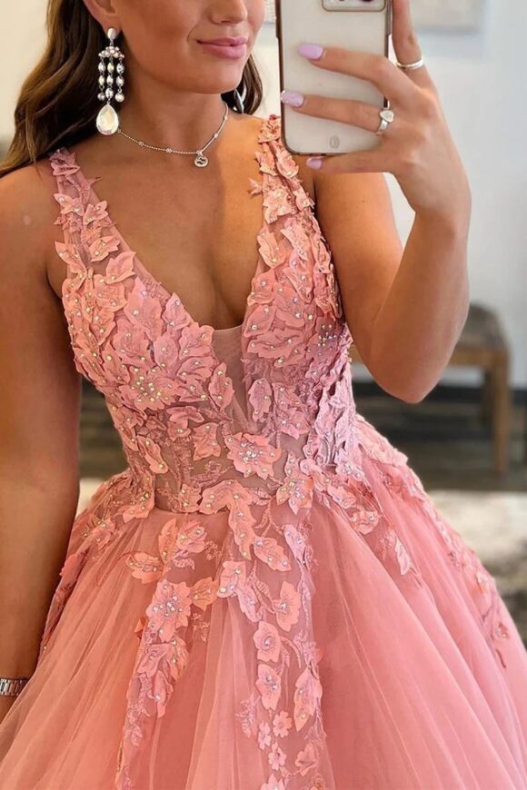 A-Line Prom Dresses Open Back Dress Formal Floor Length Sleeveless V Neck Tulle Backless with Pleats Beading Appliques 2025 A-Line Prom Dresses Open Back Dress Formal Floor Length Sleeveless V Neck Tulle Backless with Pleats Beading Appliques 2025