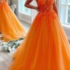 A-Line Prom Dresses Open Back Dress Formal Floor Length Sleeveless V Neck Tulle Backless with Pleats Beading Appliques 2025