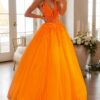 A-Line Prom Dresses Open Back Dress Formal Floor Length Sleeveless V Neck Tulle Backless with Pleats Beading Appliques 2025