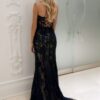 Trumpet/Mermaid Sleeveless Off-the-Shoulder Sweep/Brush Train Lace Tulle Prom Dresses