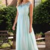 Lace Long/Floor-Length A-Line/Princess Sleeveless Bateau Zipper Prom Dresses With Appliqued