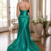 Sheath/Column Elastic Woven Satin Ruched Off-the-Shoulder Straps Sleeveless Sweep/Brush Train Prom Dresses