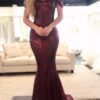 Sheath/Column Sweep/Brush Train Off-the-Shoulder Sleeveless Sequins Ruched Dresses