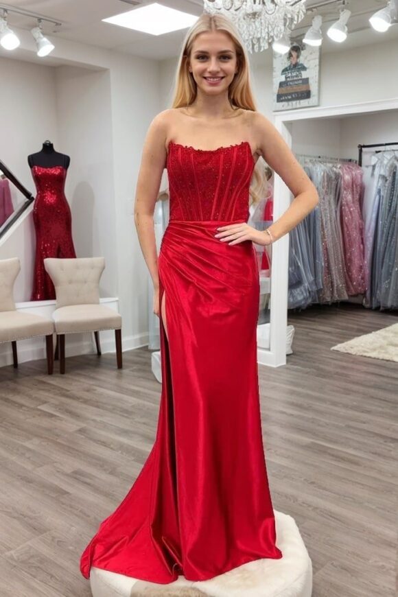 Sheath/Column Elastic Woven Satin Ruched Off-the-Shoulder Sleeveless Sweep/Brush Train Prom Dresses Sheath/Column Elastic Woven Satin Ruched Off-the-Shoulder Sleeveless Sweep/Brush Train Prom Dresses