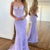 Sheath/Column Tulle Applique Sweetheart Sleeveless Sweep/Brush Train Prom Dresses