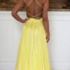 A-line Bateau Sleeveless Sweep Train Chiffon Prom Dresses With Sequins