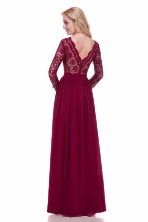 Chiffon Mother Of The Bride Dress A-Line/Princess V-Neck Long/Floor-Length With Lace