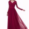 Chiffon Mother Of The Bride Dress A-Line/Princess V-Neck Long/Floor-Length With Lace