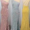 Sheath/Column Sequins One-Shoulder Sleeveless Sweep/Brush Train Prom Dresses