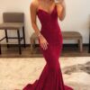 Trumpet/Mermaid Sweetheart Strapless Sweep Train Velvet Sequins Prom Dresses