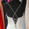 Sheath/Column Elastic Woven Satin Ruched Spaghetti Straps Sleeveless Sweep/Brush Train Prom Dresses