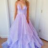 A-line Princess Sweetheart Sleeveless Long/Floor-Length Tulle Sparkling Prom Dress
