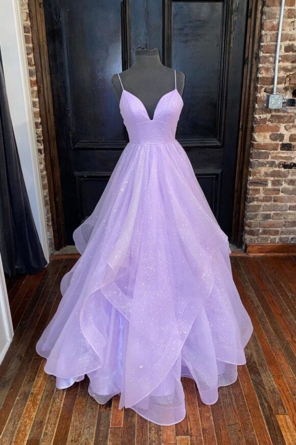 A-line Princess Sweetheart Sleeveless Long/Floor-Length Tulle Sparkling Prom Dress A-line Princess Sweetheart Sleeveless Long/Floor-Length Tulle Sparkling Prom Dress