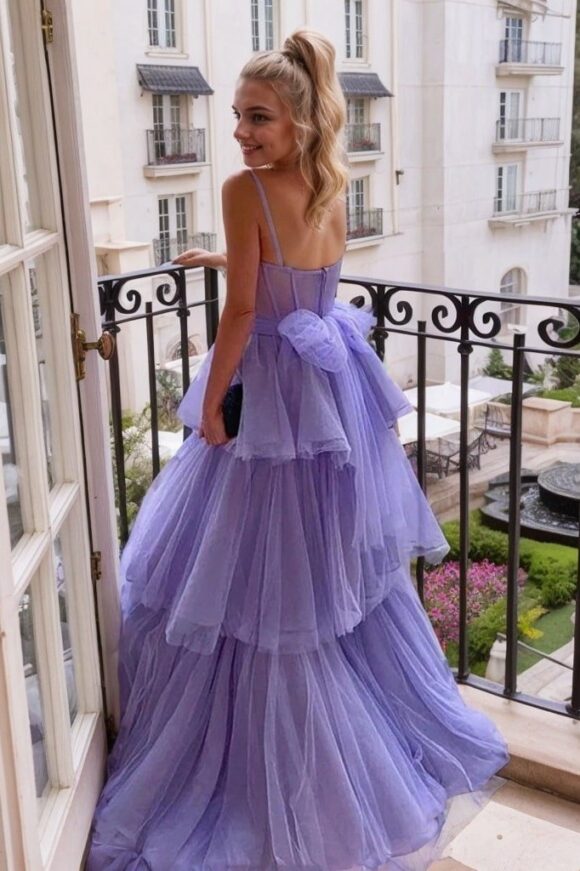 A-line Sweetheart Sleeveless Long/Floor-Length Tulle Prom Dress With Ruffles A-line Sweetheart Sleeveless Long/Floor-Length Tulle Prom Dress With Ruffles