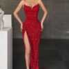 Sheath/Column Ruched V-neck Sleeveless Sweep/Brush Train Prom Dresses