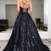 A-Line/Princess Floor-Length V-neck Sequin Sleeveless Sequins Prom Dresses