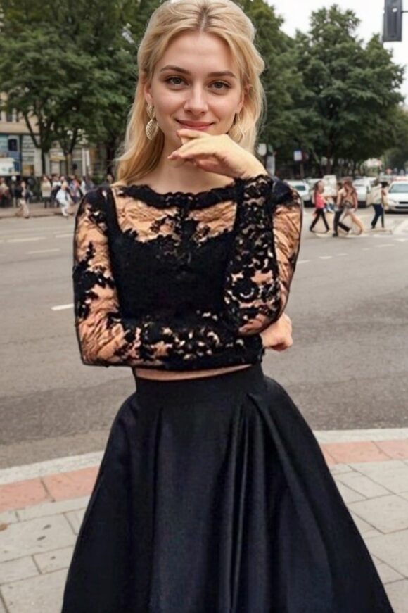 A-Line/Princess Full/Long Sleeve Bateau Long/Floor-Length Satin Prom Dresses With Appliqued A-Line/Princess Full/Long Sleeve Bateau Long/Floor-Length Satin Prom Dresses With Appliqued