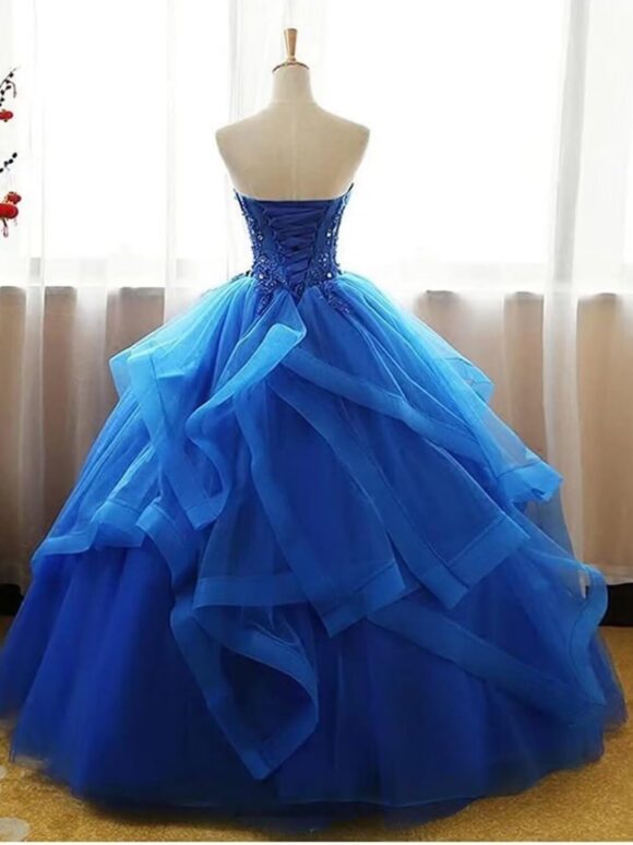A-Line/Princess Tulle Off-the-Shoulder Sleeveless Applique Floor-Length Prom Dress A-Line/Princess Tulle Off-the-Shoulder Sleeveless Applique Floor-Length Prom Dress