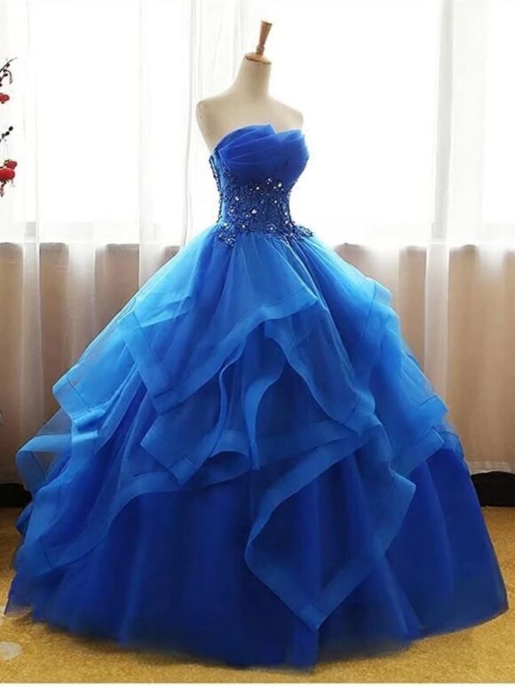 A-Line/Princess Tulle Off-the-Shoulder Sleeveless Applique Floor-Length Prom Dress A-Line/Princess Tulle Off-the-Shoulder Sleeveless Applique Floor-Length Prom Dress