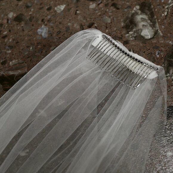 Floral Cut Edge Single Tier Tulle Bridal Cathedral Length Wedding Veils-836 Floral Cut Edge Single Tier Tulle Bridal Cathedral Length Wedding Veils-836