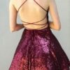 A-line Sweetheart Short/Mini Sequined Homecoming Dress-626