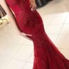 Trumpet/Mermaid Sweetheart Sleeveless Long/Floor-Length Tulle Prom Dresses With Appliqued-464