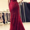 Trumpet/Mermaid Sweetheart Sleeveless Long/Floor-Length Tulle Prom Dresses With Appliqued-466
