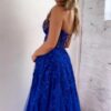 A-line/Princess Sweetheart Sleeveless Tulle Sweep Train Prom Dress With Appliqued-805
