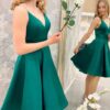 Short A-line Satin Homecoming Dress-0