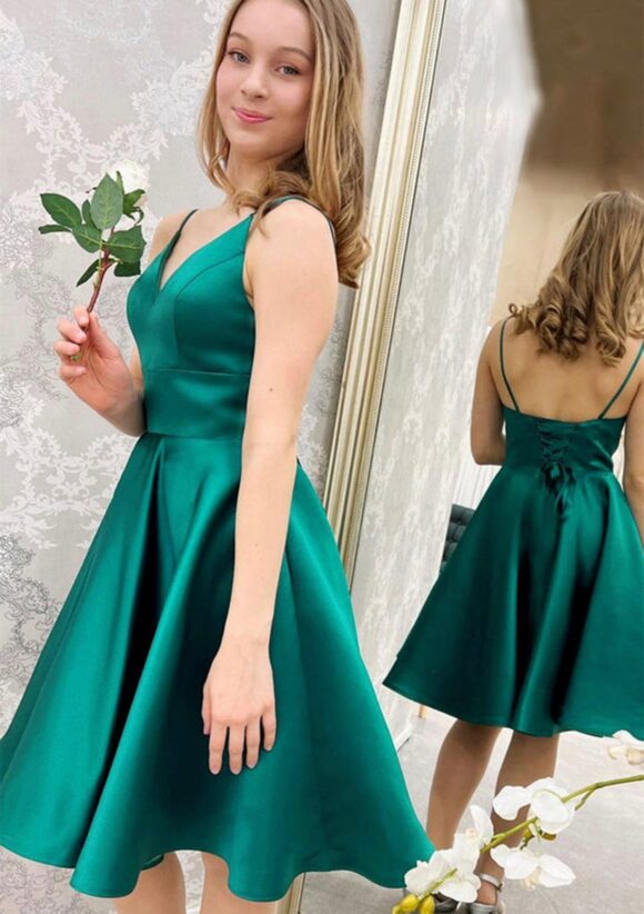 Short A-line Satin Homecoming Dress-631 Short A-line Satin Homecoming Dress-631