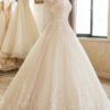 Ball Gown 1/2 Sleeves Off-the-Shoulder Floor-Length Applique Lace Tulle Wedding Dresses-706