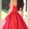 A-line Sweetheart Sleeveless Short/Mini Satin Homecoming Dress with Pleated-607
