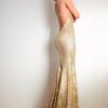 Sequined Prom Dresses Trumpet/Mermaid V-Neck Court Train With Pleated