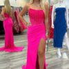 Trumpet/Mermaid Strapless Mermaid Long Sequins Prom Dress With Split