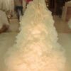 Ball Gown Ruffles Sweetheart Organza Sleeveless Court Train Wedding Dresses-715