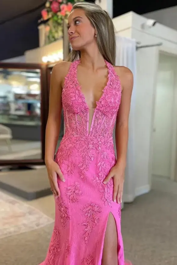 Trumpet/Mermaid V-Neck Tulle Lace Sleeveless Long Prom Dress-898 Trumpet/Mermaid V-Neck Tulle Lace Sleeveless Long Prom Dress-898
