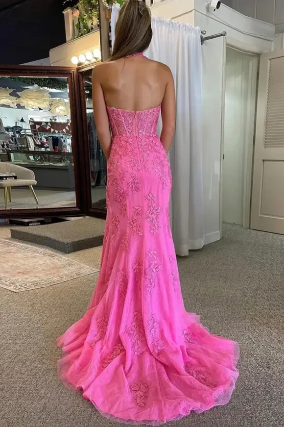 Trumpet/Mermaid V-Neck Tulle Lace Sleeveless Long Prom Dress-899 Trumpet/Mermaid V-Neck Tulle Lace Sleeveless Long Prom Dress-899