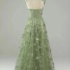 A-Line/Princess Sleeveless Halter Floor-Length Applique Lace Prom Dresses