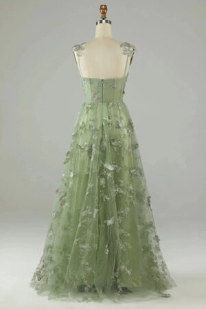 A-Line/Princess Sleeveless Halter Floor-Length Applique Lace Prom Dresses