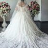Ball Gown Off-the-Shoulder Sleeveless Sweep/Brush Train Lace Tulle Wedding Dresses-722