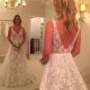 A-line Lace Wedding Dress A-line/Princess Sleeveless Court Train With Appliqued-741