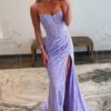 Sheath/Column Off the Shoulder Sleeveless Prom Dresses Long Lace Formal Evening Gowns