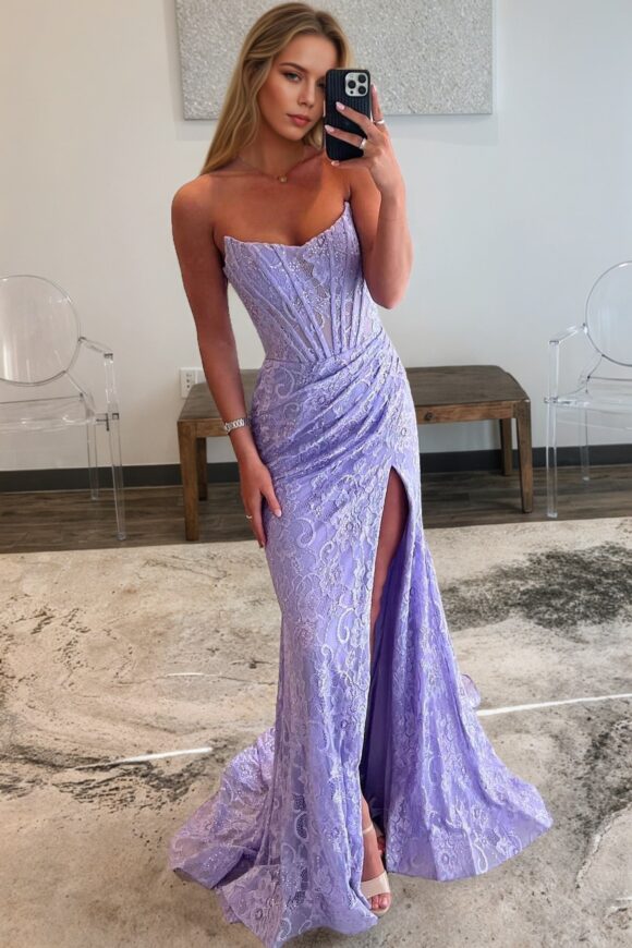 Sheath/Column Off the Shoulder Sleeveless Prom Dresses Long Lace Formal Evening Gowns Sheath/Column Off the Shoulder Sleeveless Prom Dresses Long Lace Formal Evening Gowns