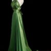 Prom Dress 2025 Green Silk Strapless A-Line Princess Long Formal Dress