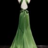 Prom Dress 2025 Green Silk Strapless A-Line Princess Long Formal Dress