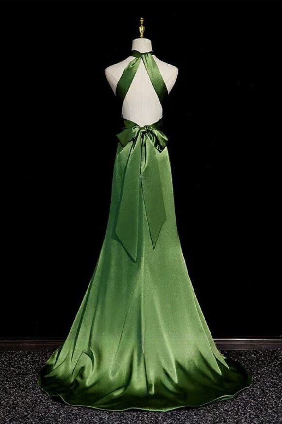 Prom Dress 2025 Green Silk Strapless A-Line Princess Long Formal Dress Prom Dress 2025 Green Silk Strapless A-Line Princess Long Formal Dress