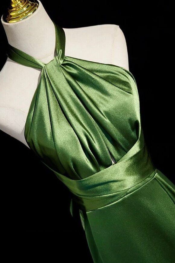 Prom Dress 2025 Green Silk Strapless A-Line Princess Long Formal Dress Prom Dress 2025 Green Silk Strapless A-Line Princess Long Formal Dress